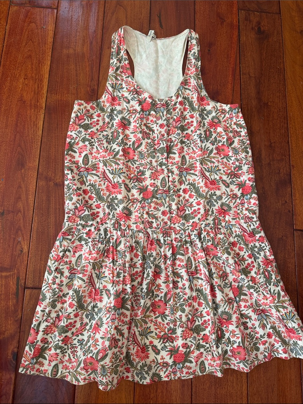 Madewell Floral Cotton Sundress - Pink & Green